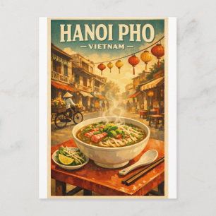 Cartão Postal Pho de Hanói, Vietnã, em um clássico retrô