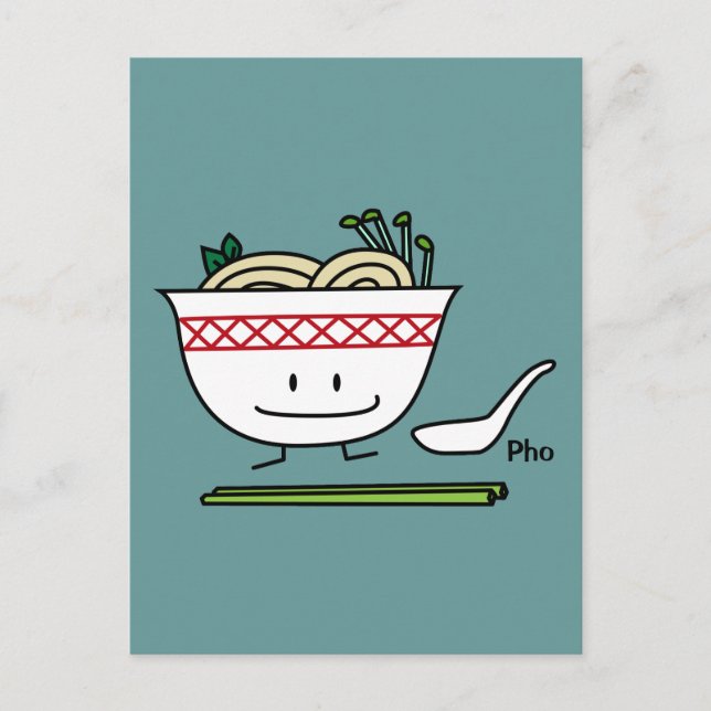 Cartão Postal Pho Noodle Bowl Colheres de sopa Vietnã (Frente)