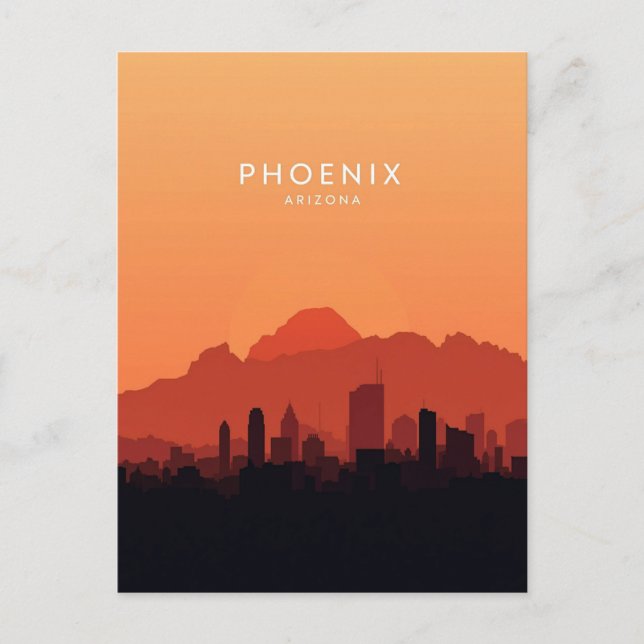Cartão Postal Phoenix Arizona: Pôr do Sol no Deserto (Frente)