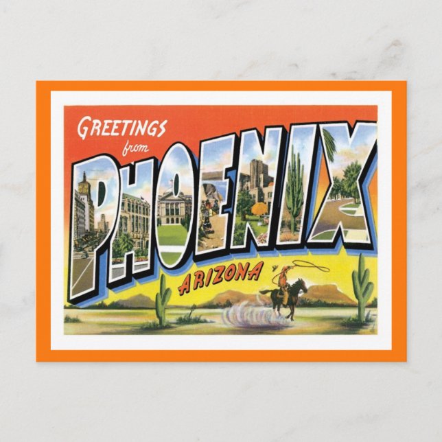 Cartão Postal Phoenix Arizona Saudações da Cidade dos EUA (Frente)