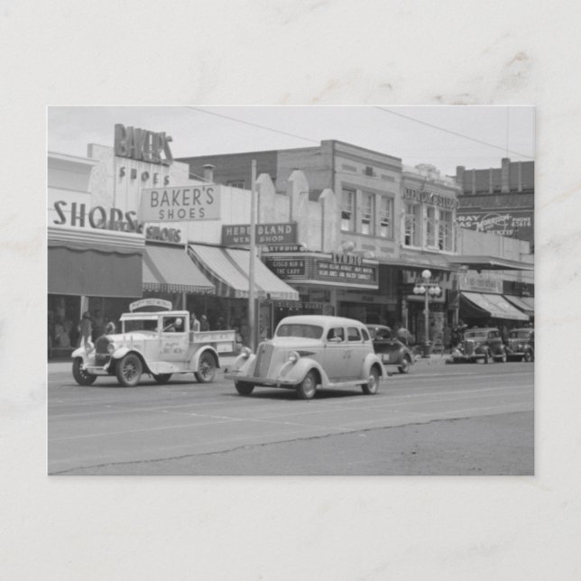 Cartão Postal Phoenix, Arizona, Street Scene 1940 (Frente)