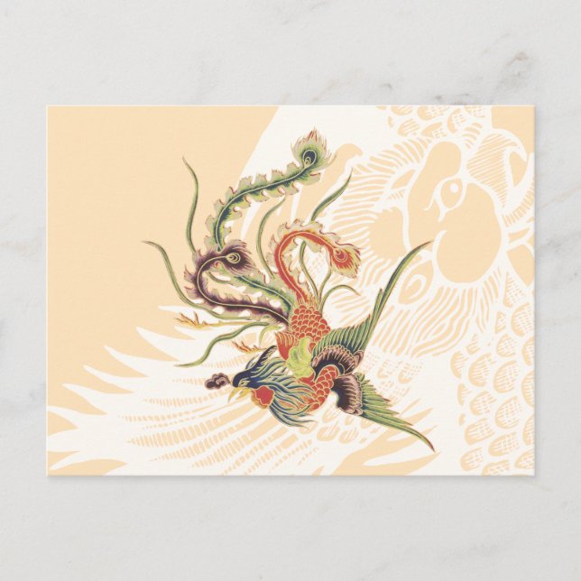 Cartão Postal Phoenix Chinês - Fenghuang Mythological Birds Ar (Frente)
