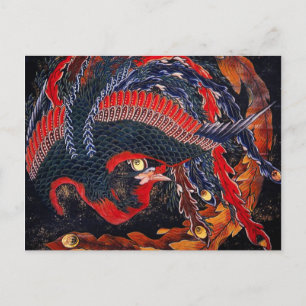 Cartão postal Phoenix Hokusai Japonês