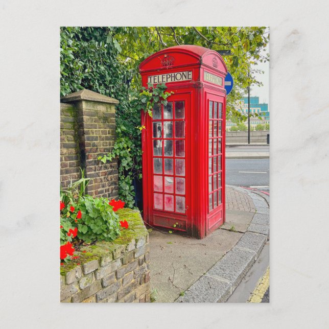 Cartão Postal Phone Box, London UK Postcard (Frente)