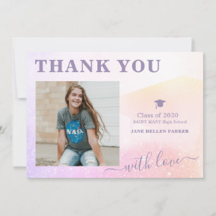 Cartão postal PHOTO cor-de-rosa giro obrigado de g