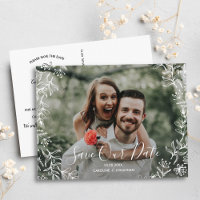Photo Save the Date Hand Drawn Petite Flowers