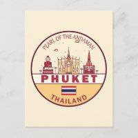 Phuket Thailand City Skyline Emblem