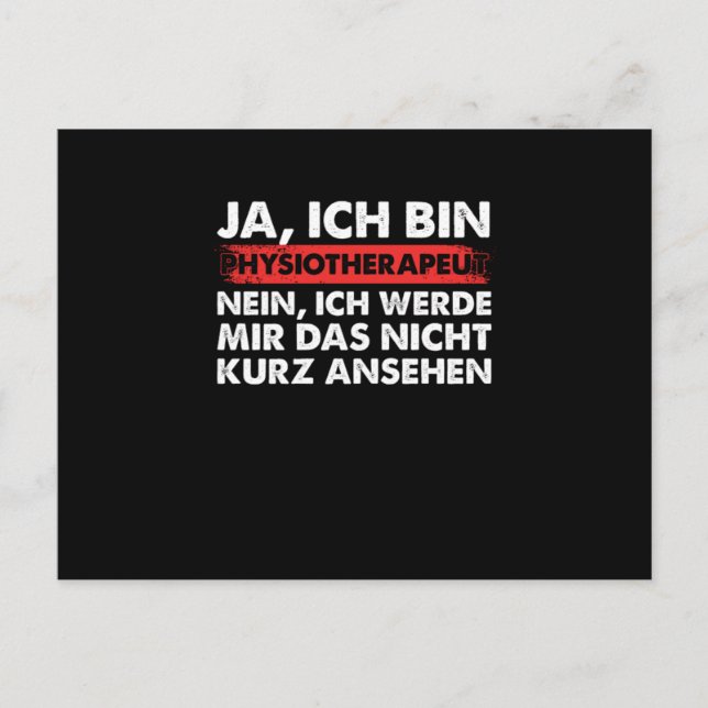 Cartão Postal Physiotherapeut Arzt Medizin Physiotherapie Therap (Frente)