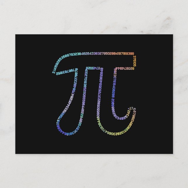 Cartão Postal Pi Irrational Number Math Physics 3.14 (Frente)