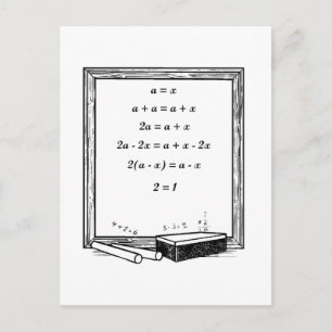 Cartão Postal piada de álgebra engraçada