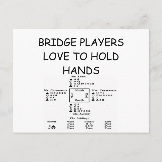CARTÃO POSTAL PIADA DE BRIDGE DUPLICADO (Frente)