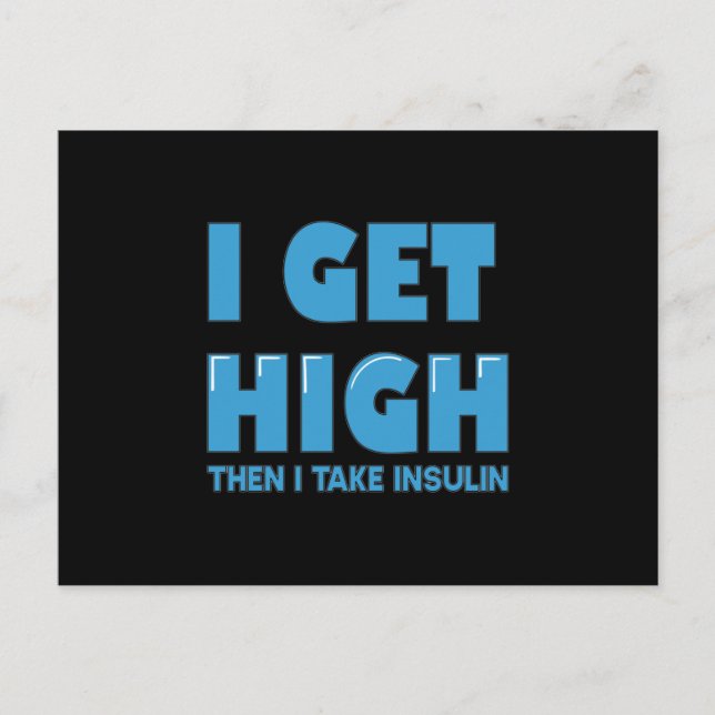Cartão Postal Piada de Diabetes de Açúcar no Sangue (Frente)