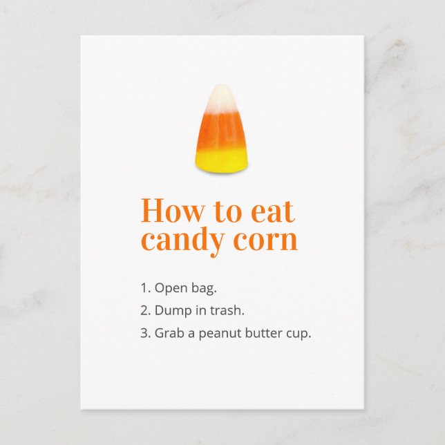 Cartão Postal Piada de Doce de Halloween (Frente)