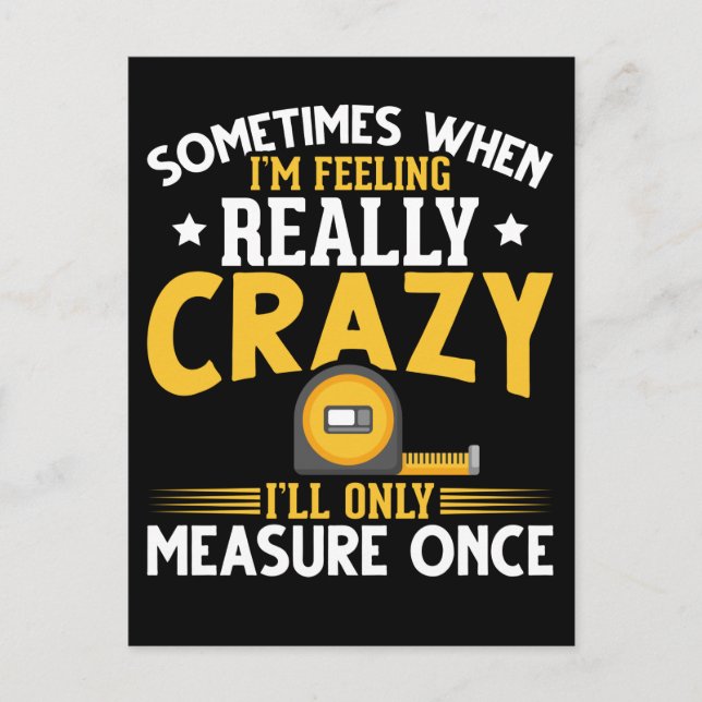 Cartão Postal Piada de marceneiro engraçada humor de carpinteiro (Frente)