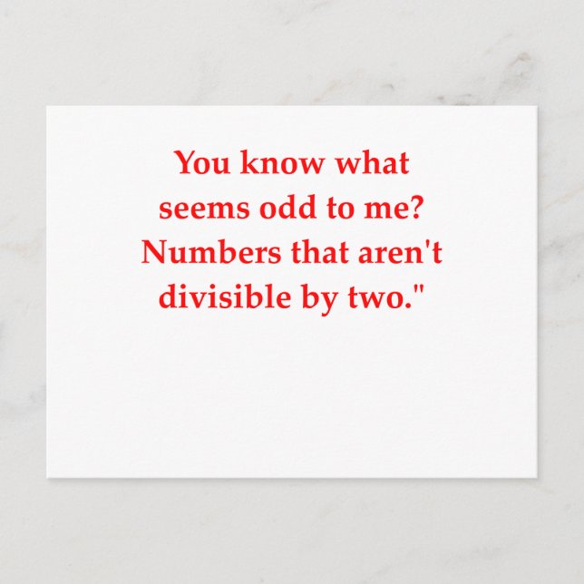 Cartão Postal piada de matemática engraçada (Frente)