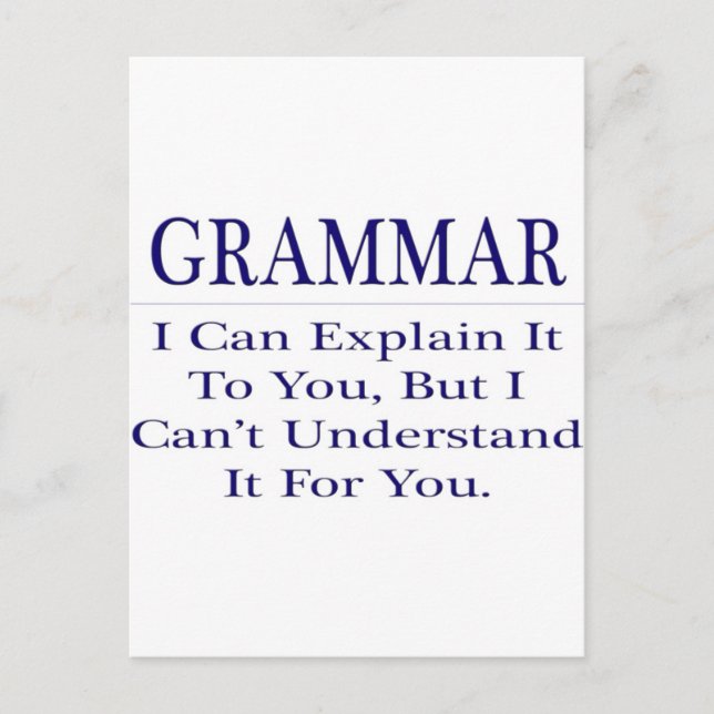 Cartão Postal Piada de Professores de Inglês ... Explicar Não Co (Frente)
