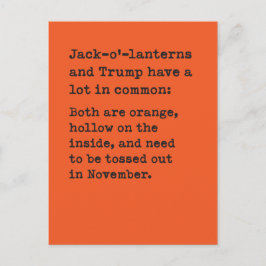 Cartão Postal Piada do Dia das Bruxas de Abóbora