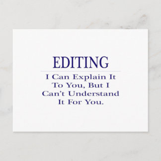 Cartão Postal Piada do editor .. Explicar Não Compreender