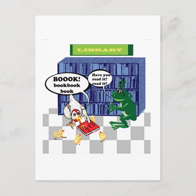 CARTÃO POSTAL PIADA DO LIVRO DE BIBLIOTECA (Frente)