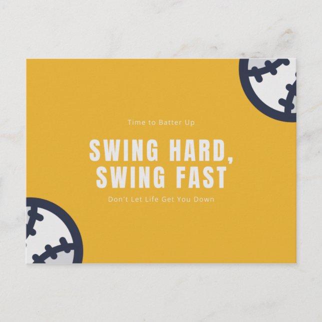 Cartão Postal Piada Engraçada Beisebol Amarelo (Frente)