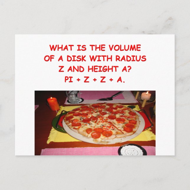 Cartão Postal piada matemática (Frente)