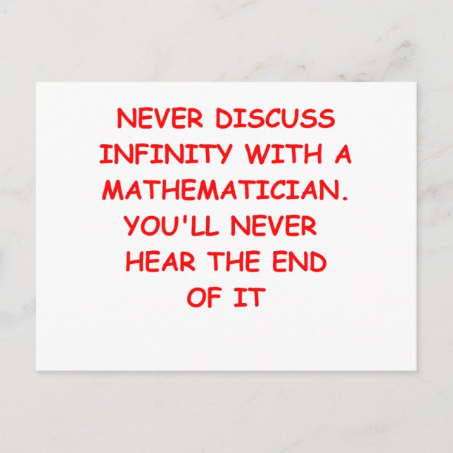 Cartão Postal piada matemática (Frente)