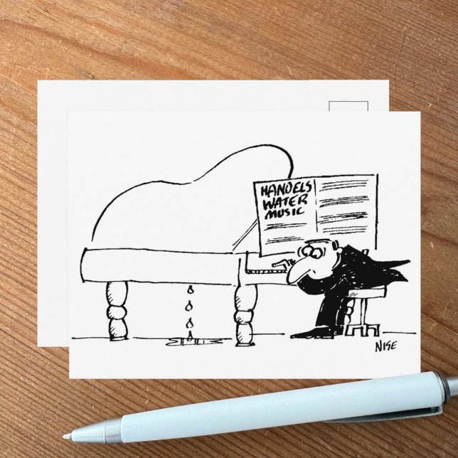 Cartão Postal Pianista toca música d'água de Handel (Criador carregado)