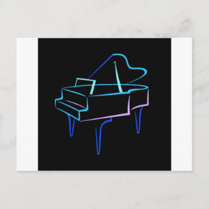 Cartão Postal Piano Abstrato Azul
