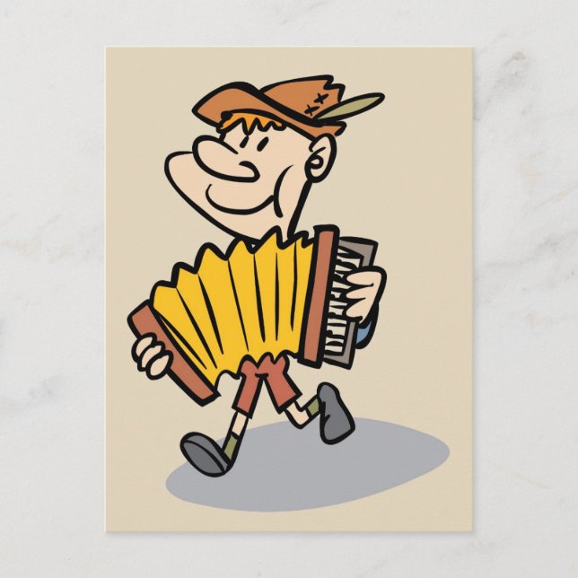 Cartão Postal Piano Accordion Player postcard (Frente)