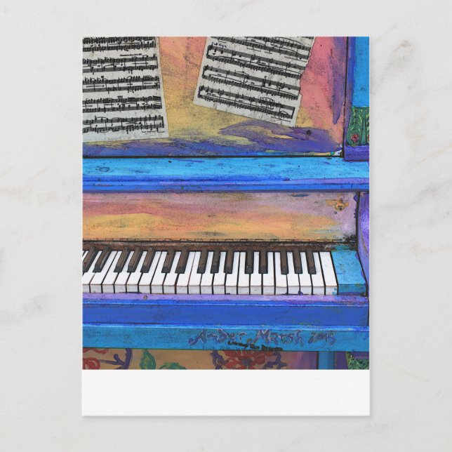 Cartão Postal Piano Colorido (Frente)