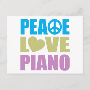 Cartão Postal Piano de Amor de Paz
