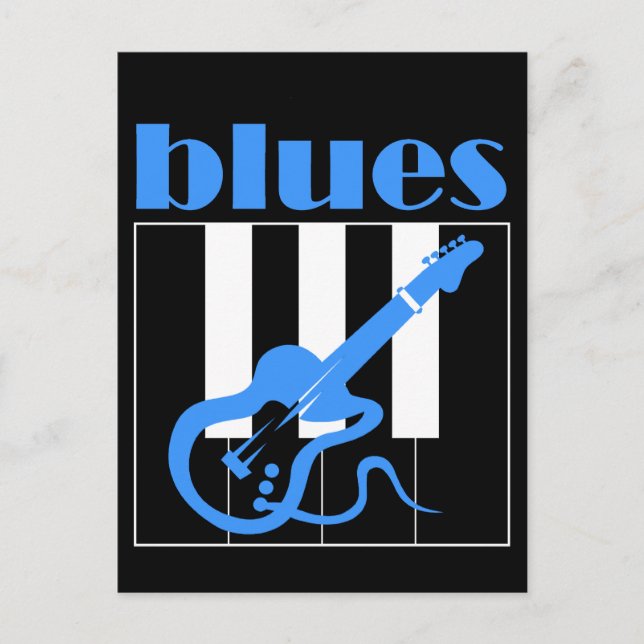 Cartão Postal Piano e blues de guitarra (Frente)