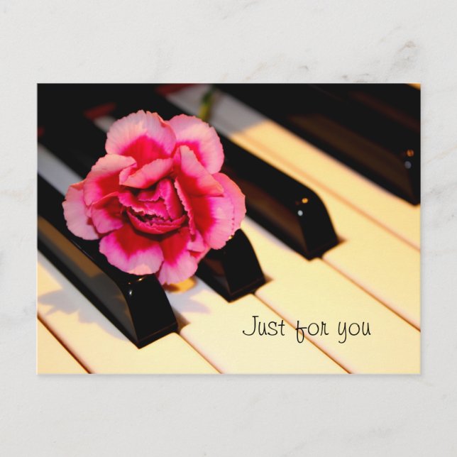 Cartão Postal Piano Flor, Só Para Você (Frente)