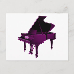 Cartão Postal Piano Grande com Coração