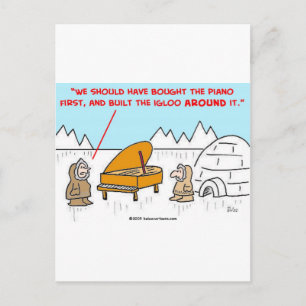 Cartão Postal piano igloo Eskimoes