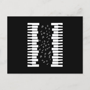 Cartão Postal Piano Keys Music Notes Pianista Piano Player