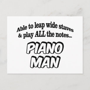 Cartão Postal Piano Man - Super-herói da Música