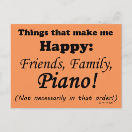 Cartão Postal Piano me deixa feliz