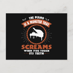 Cartão Postal Piano - O Piano É Um Monstro Com Dentes