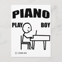 Cartão Postal Piano Play Boy