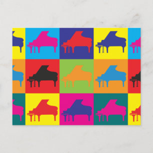 Cartão Postal Piano Pop Art