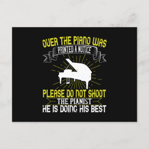 Cartão Postal Piano - Por Favor, Não Atire No Pianista