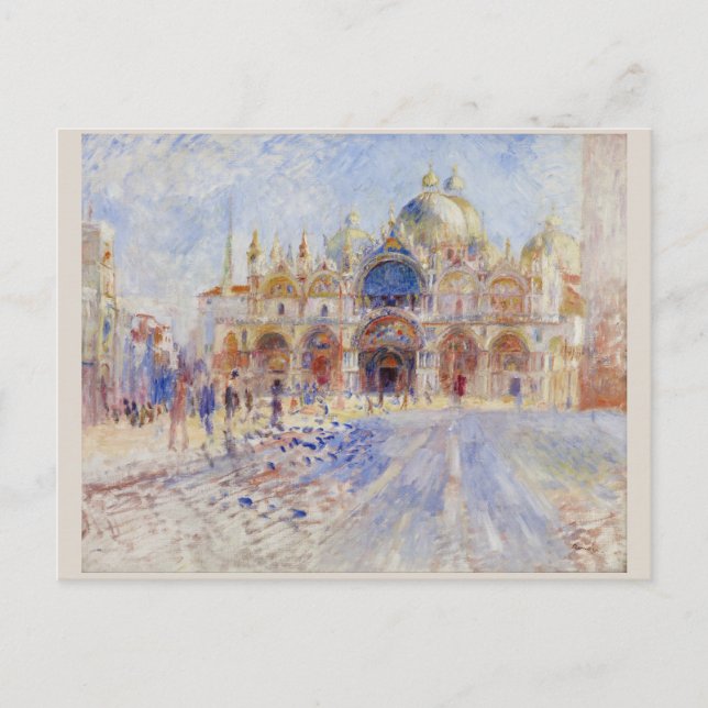 Cartão Postal Piazza San Marco Venice por Pierre-Auguste Renoir (Frente)