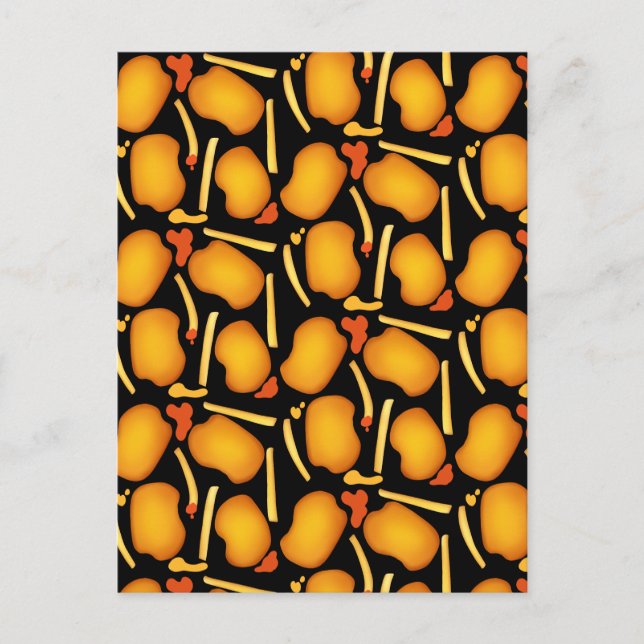 Cartão Postal picadas de galinha e de batata frita (Frente)