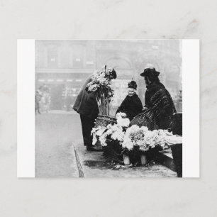 Cartão Postal Piccadilly London, vendedor de flores, 1904 Inglat