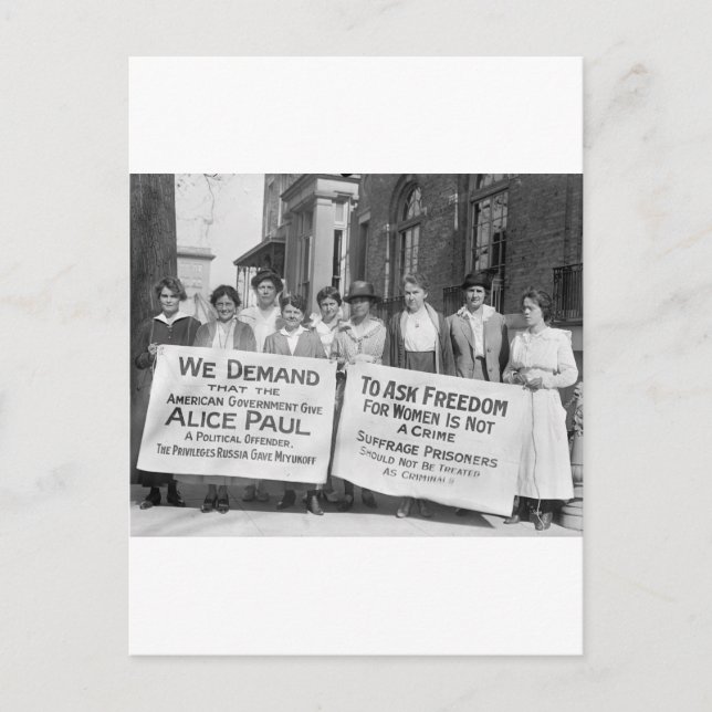 Cartão Postal Pickets femininos de sufrágio, 1917 (Frente)