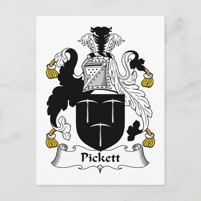 Cartão Postal Pickett Family Crest (Frente)