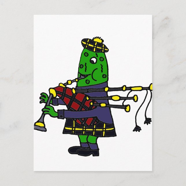 Cartão Postal Pickle Enrolando Bagpipe Original (Frente)