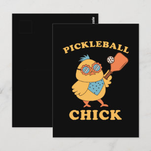 Cartão Postal Pickleball Chick - retrô