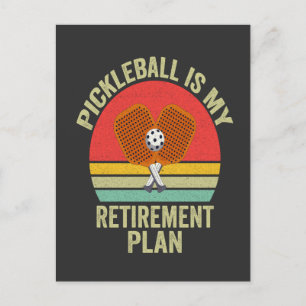 Cartão Postal Pickleball É o Meu Plano de Aposentadoria Divertid